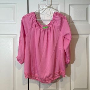 Pink Off-The-Shoulder Blouse